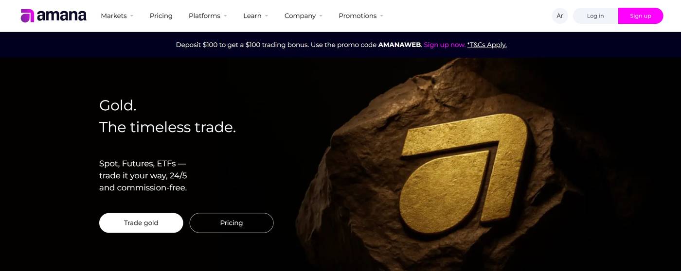 Screenshot of the Amana Capital website
