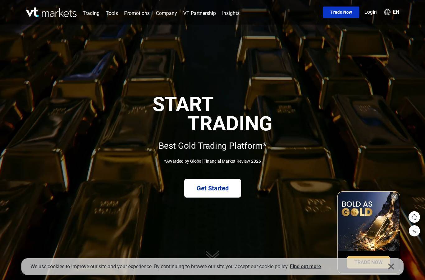 Screenshot of the VT Markets website
